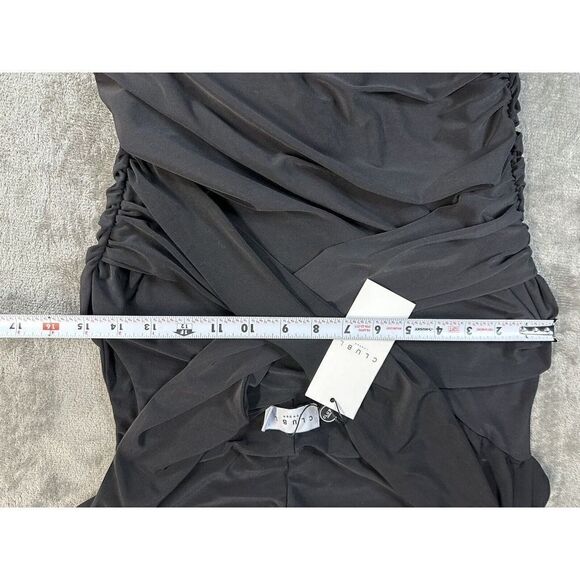 NWT CLUB L LOLITA BLACK RUCHED COWL-NECK SLEEVELESS MAXI DRESS sz 12 US - Picture 7 of 11